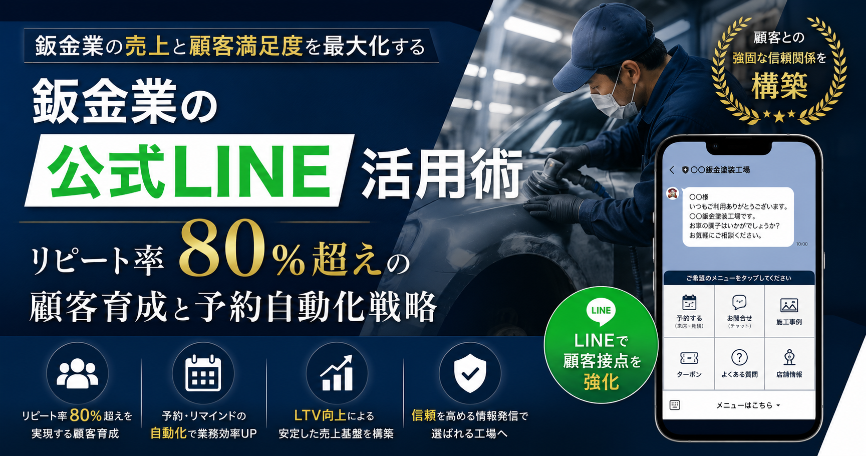 鈑金業の公式LINE活用術｜リピート率80超えの顧客育成と予約自動化戦略